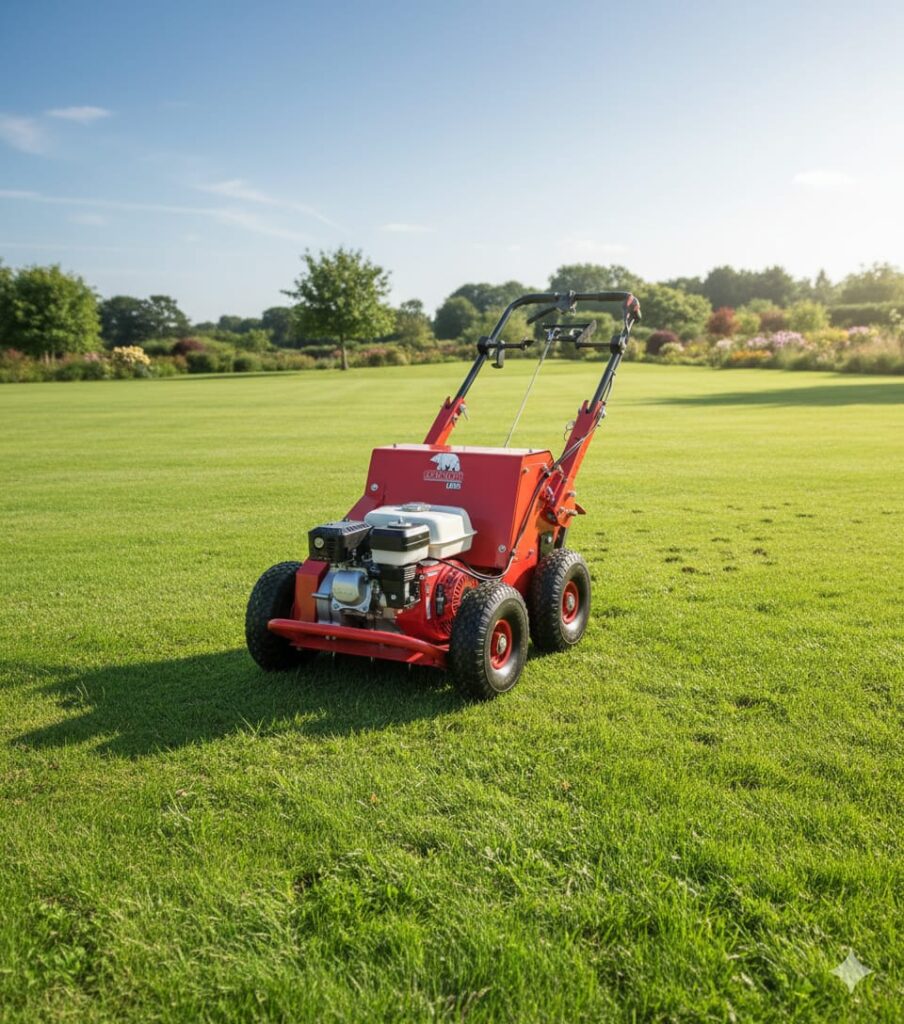 Aeracja trawnika aeratorem Camon LA25 w Pieńsku