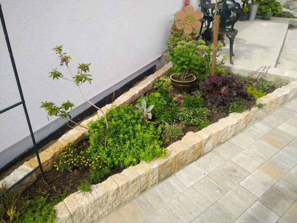 Zakładanie rabaty ogrodowej przy budynku mieszkalnym w Bogatyni – nasadzenia roślin ozdobnych